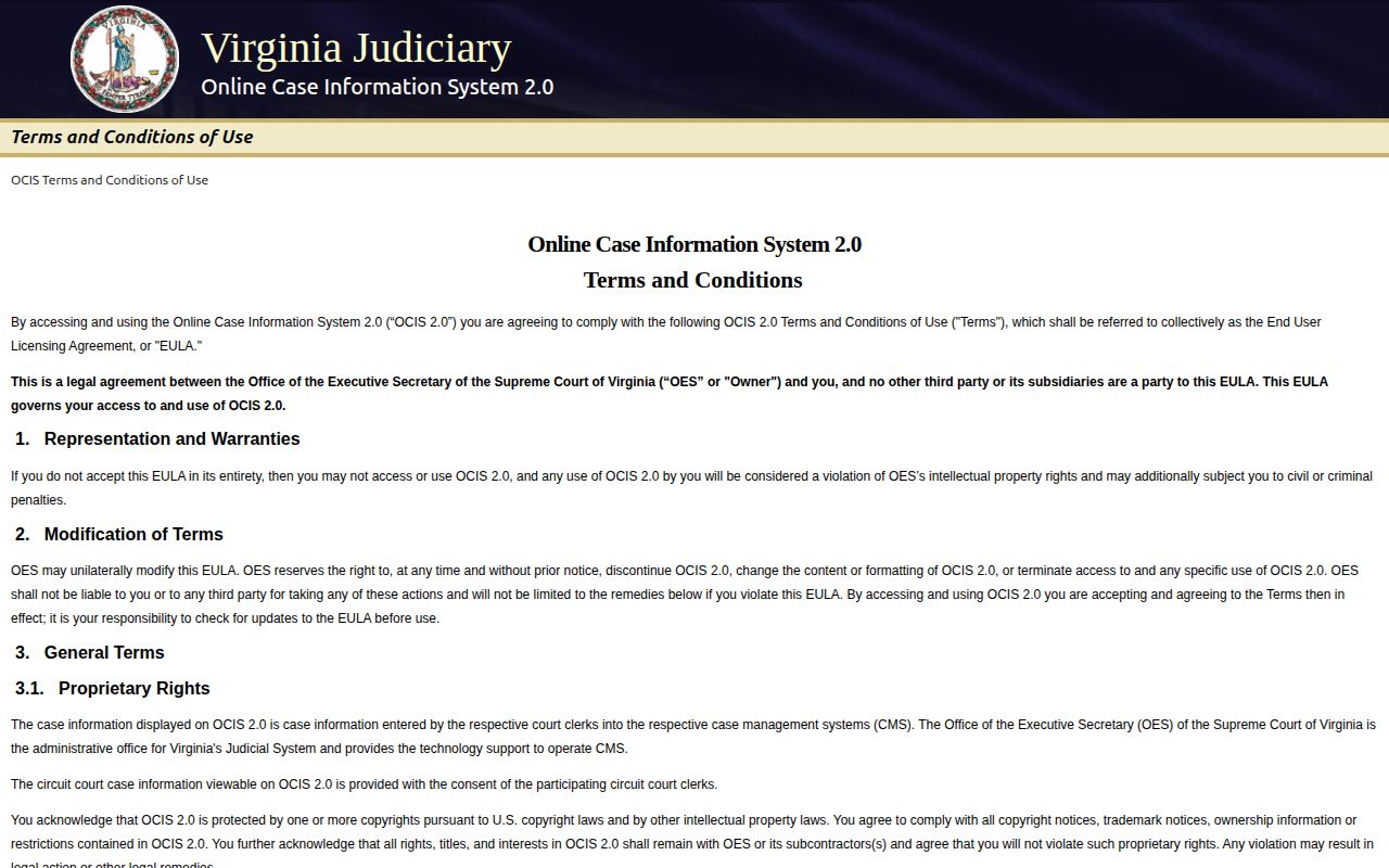 Virginia court record search for a Grayson County release order